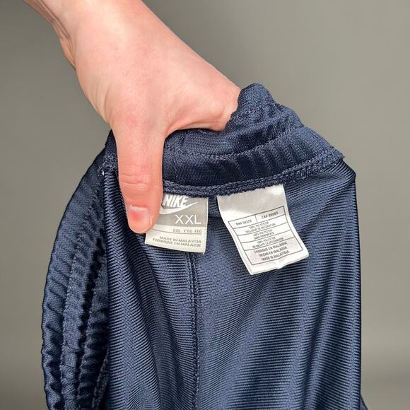 Vintage Y2K Nike Sweatpants Mens 2XL Baggy Navy Blue White Swoosh Polyester - Picture 4 of 4